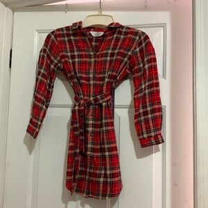 Girls H&M PLAID SHIRT DRESS